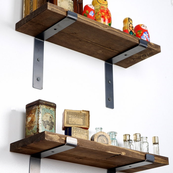 Hanah Home Lam003 Estantería Decorativa de Pared de Madera y Metal (2 Piezas) Hanah Home Lam003 Estantería Decorativa de Pared de Madera y Metal (2 Piezas)